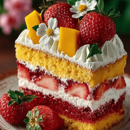 Irresistible Strawberry Mango Cake