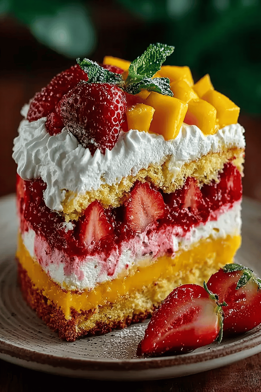 Irresistible Strawberry Mango Cake