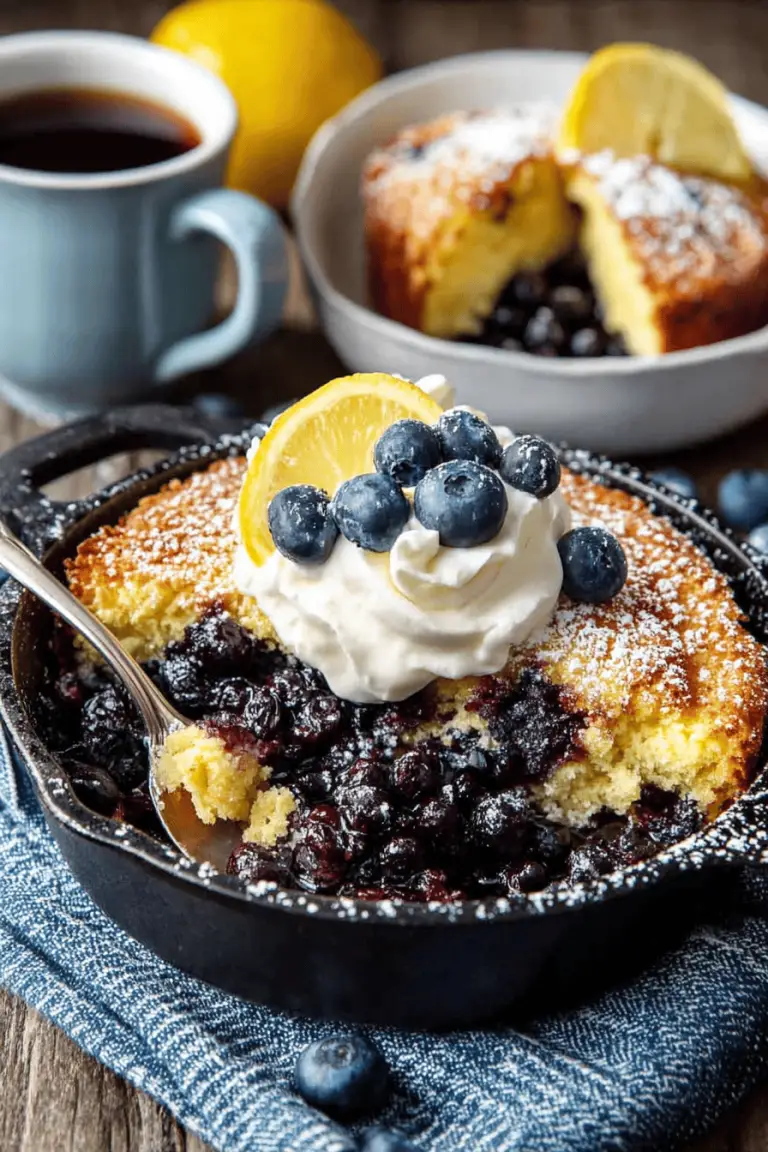 Lemon Blueberry Skillet Cake