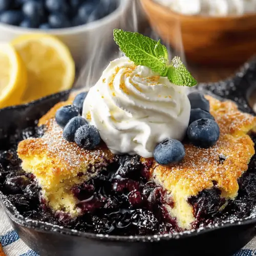 Lemon Blueberry Skillet Cake
