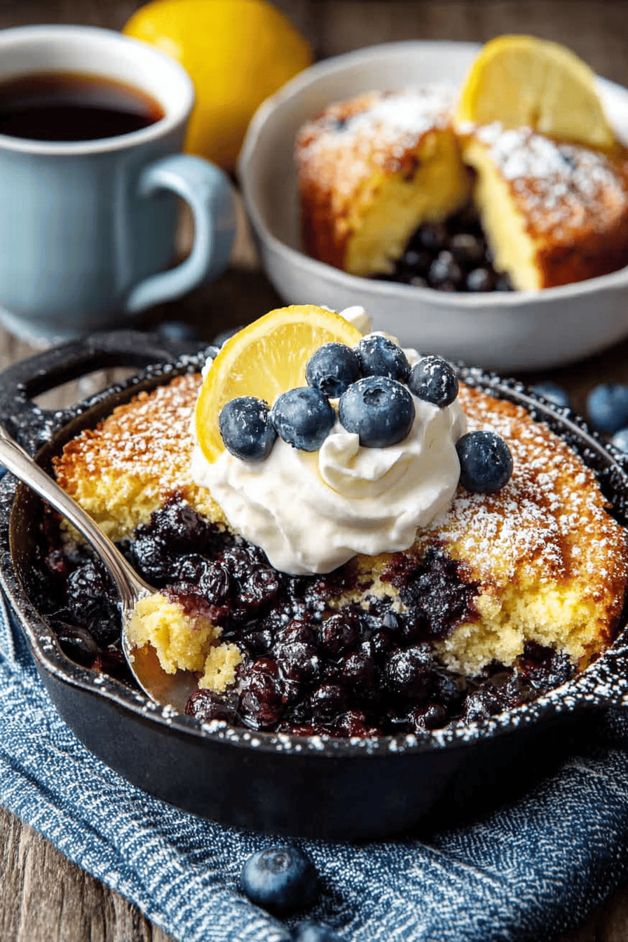 Lemon Blueberry Skillet Cake