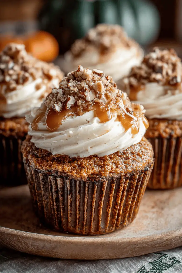 Maple Toffee Pumpkin Cupcakes