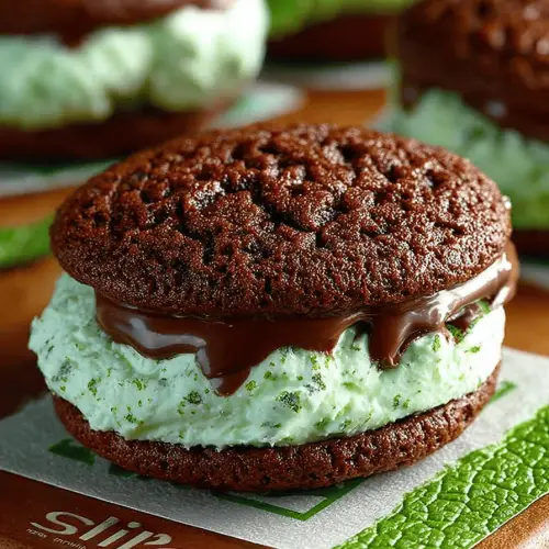 Mint Chocolate Chunk Whoopie Pies