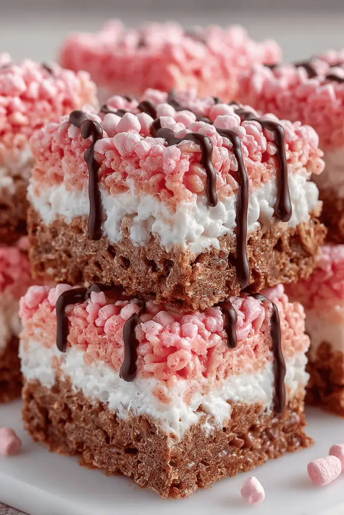 Neapolitan Krispie Treats
