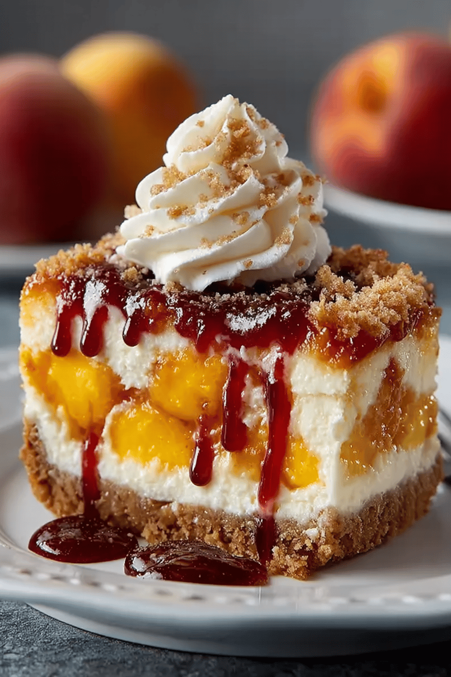 Peach Cobbler Cheesecake Delight