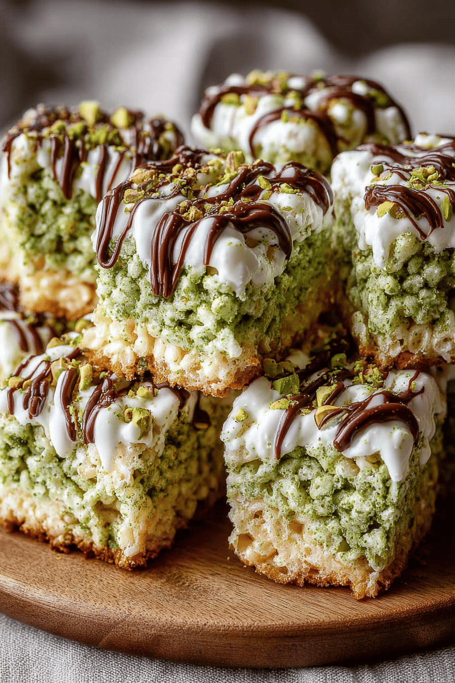 Pistachio Krispie Treats