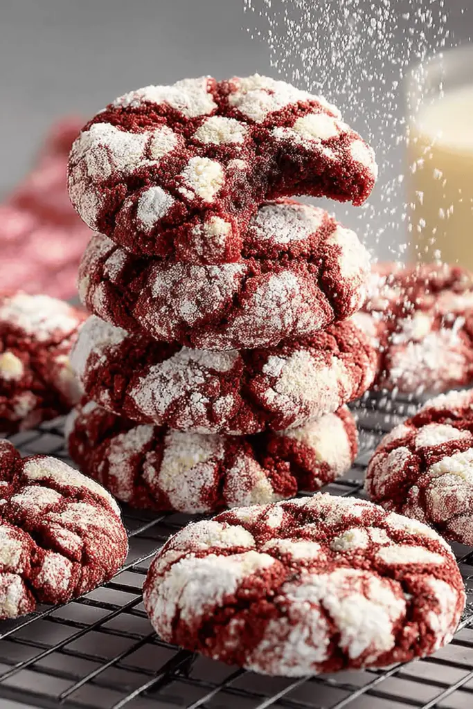 Red Velvet Crinkle Cookies