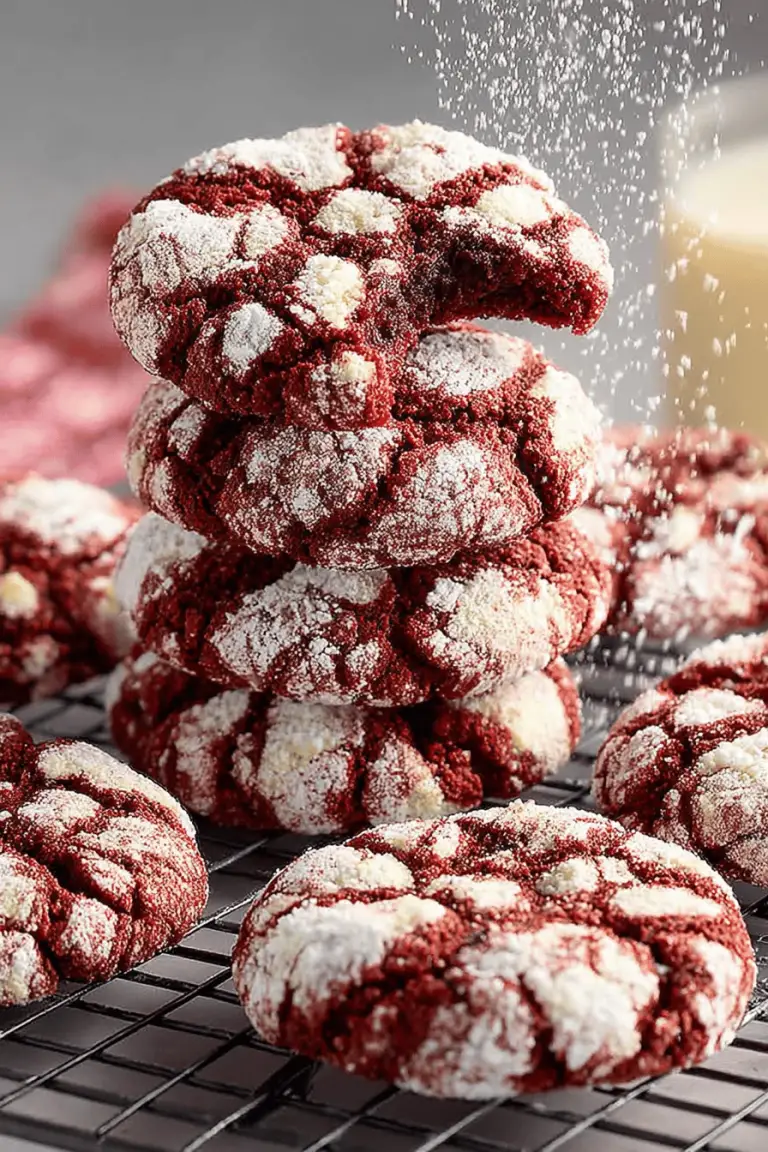 Red Velvet Crinkle Cookies