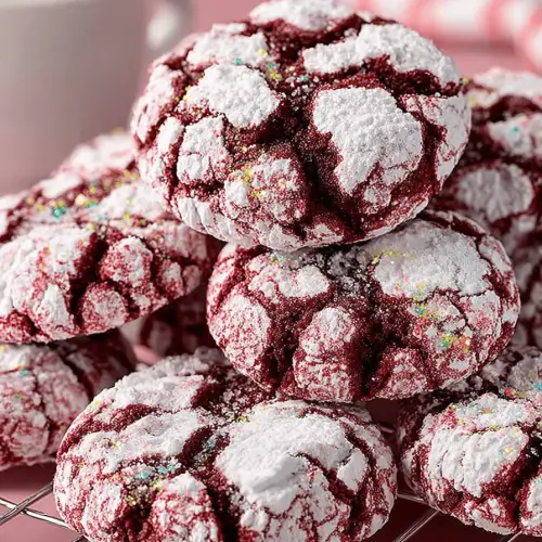 Red Velvet Crinkle Cookies