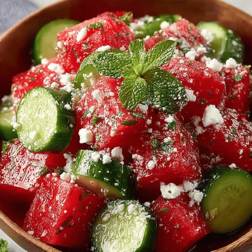 Refreshing Watermelon Cucumber Salad