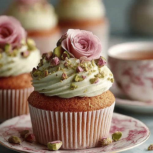 Rose Pistachio Cupcakes Delight