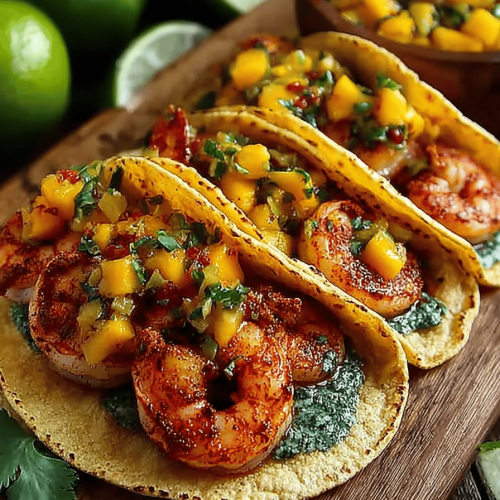 Spicy Shrimp Tacos with Mango Salsa