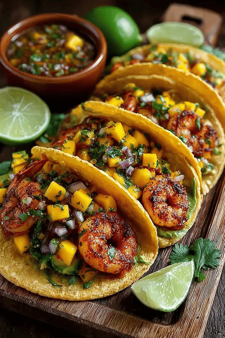 Spicy Shrimp Tacos with Mango Salsa