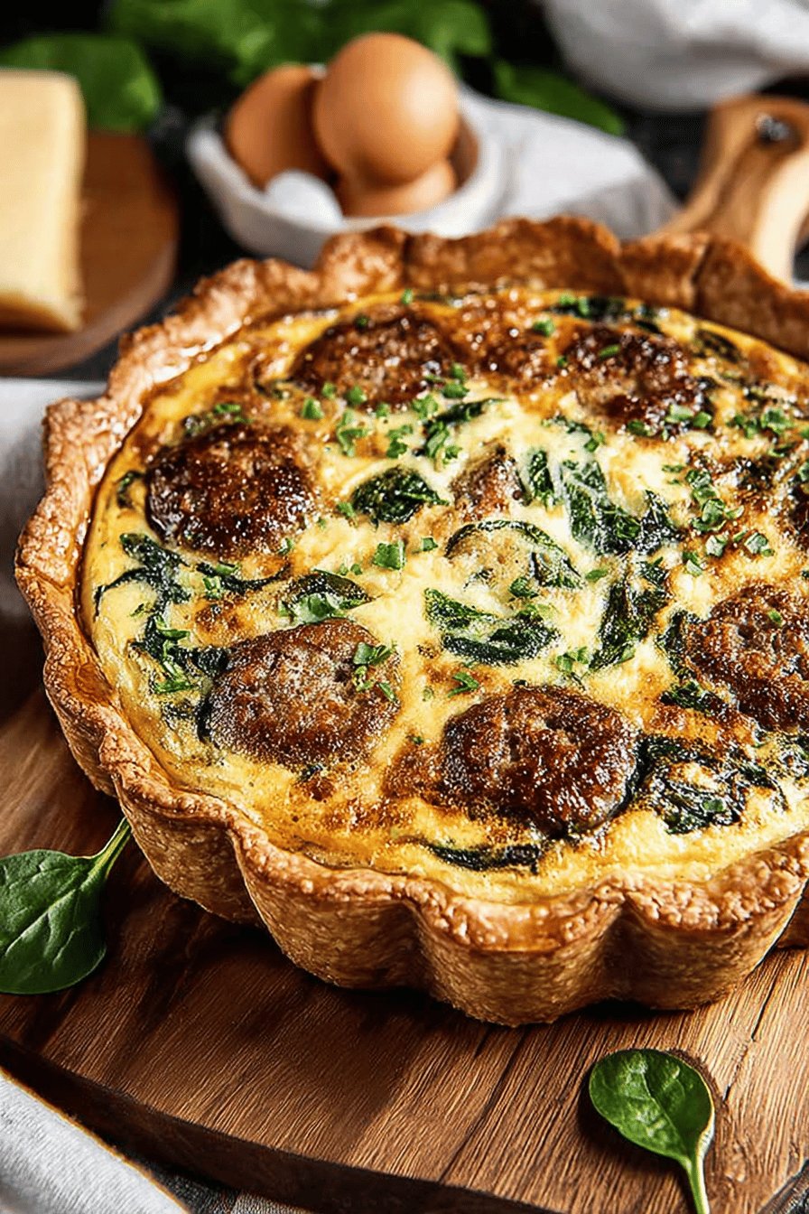 Spinach Sausage Quiche