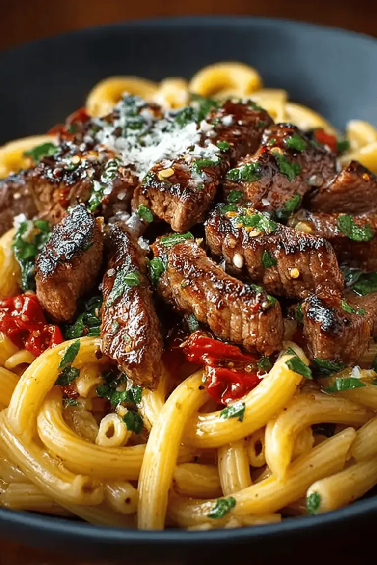 Sweet Garlic Steak Pasta Delight