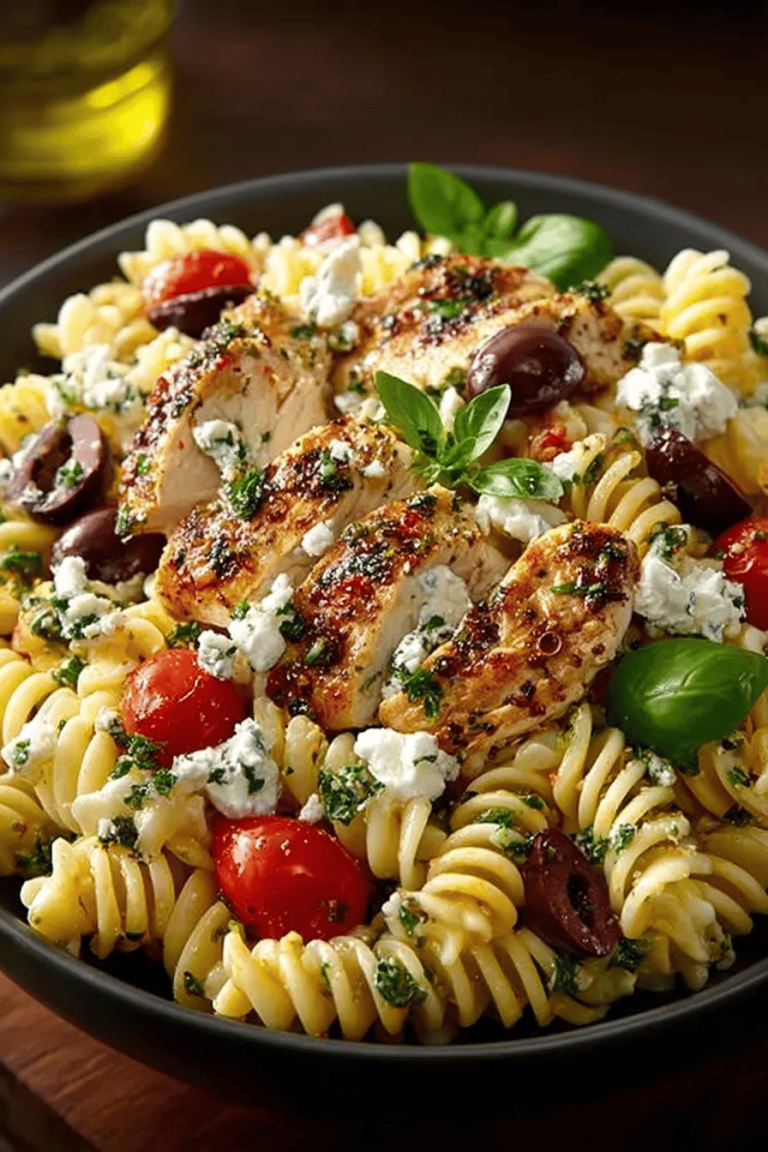 Tasty Mediterranean Chicken Pasta Salad