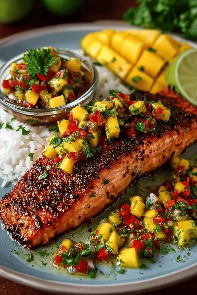 Tasty Salmon with Mango Salsa Delight