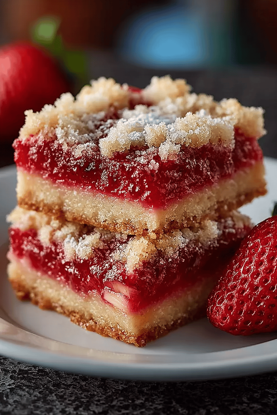 Tasty Strawberry Rhubarb Bars