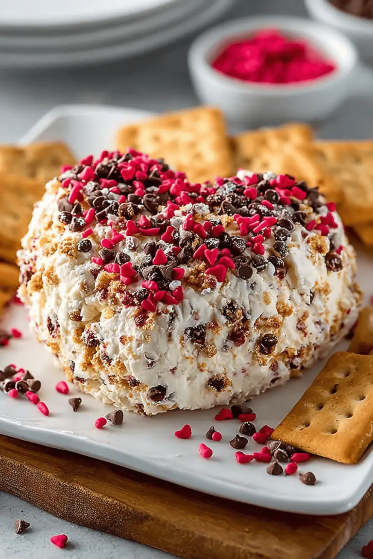Toffee Chip Valentine's Cheeseball