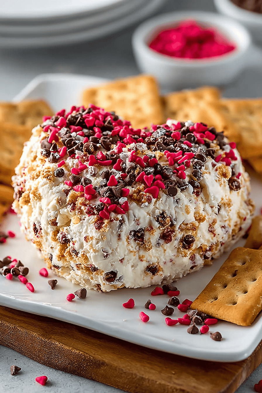Toffee Chip Valentine's Cheeseball