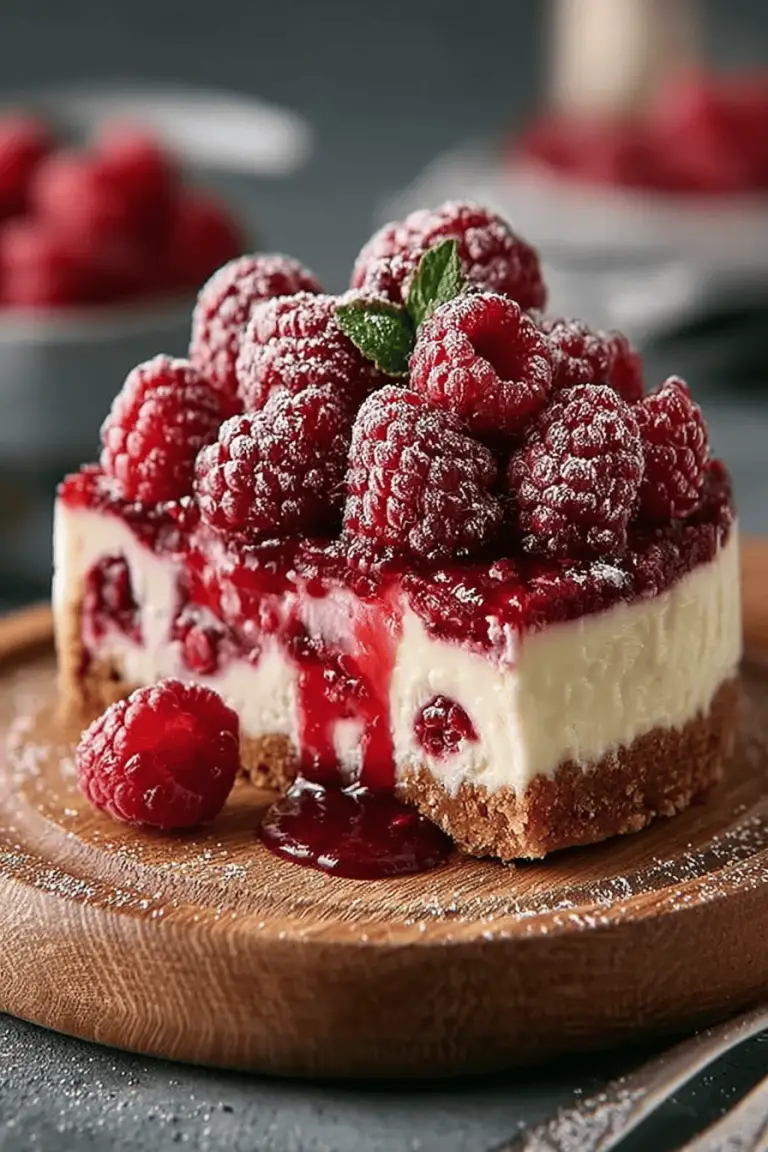 Vegan Baked Raspberry Cheesecake Bliss
