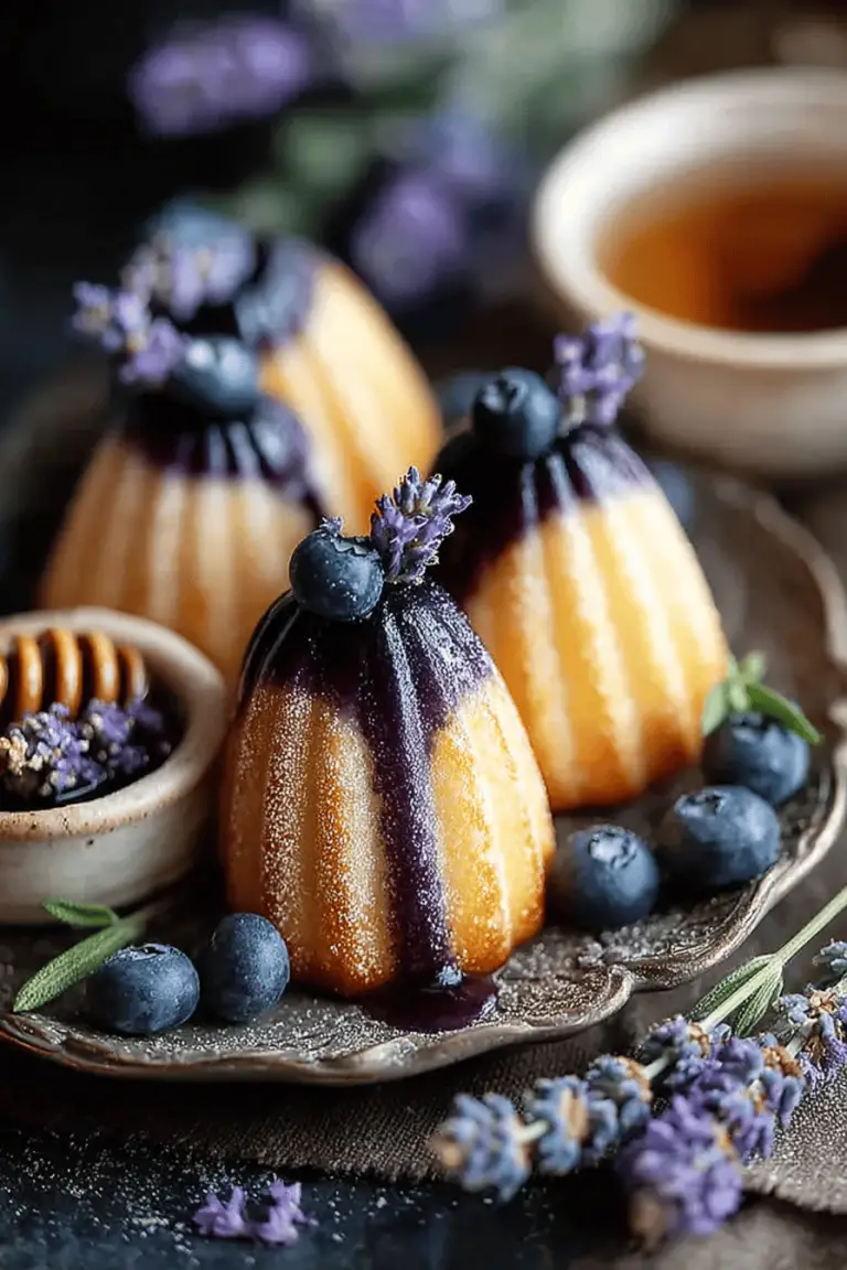 Vegan Blueberry Lavender Madeleines