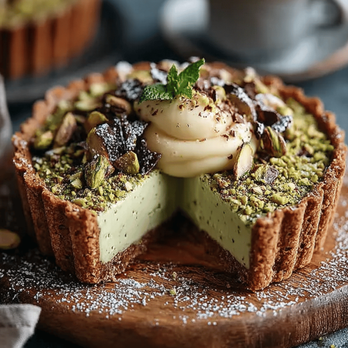 Vegan White Chocolate Pistachio Tart Bliss