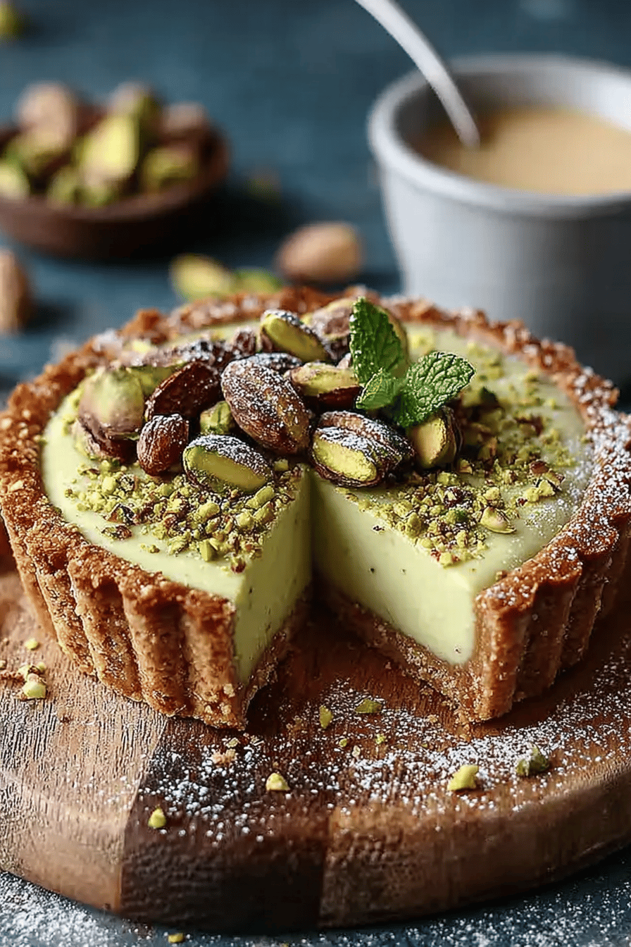 Vegan White Chocolate Pistachio Tart Bliss