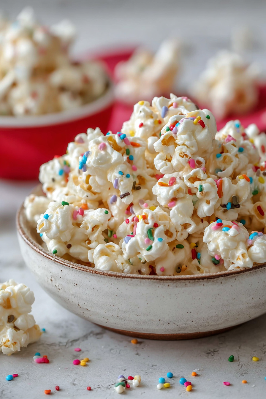 Delish Birthday Cake Popcorn Treats