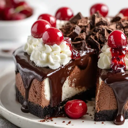 Delish Black Forest Cheesecake