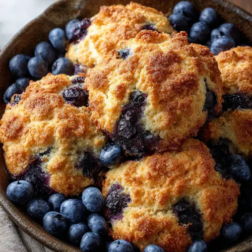 Delish Blueberry Cinnamon Cathead Biscuits