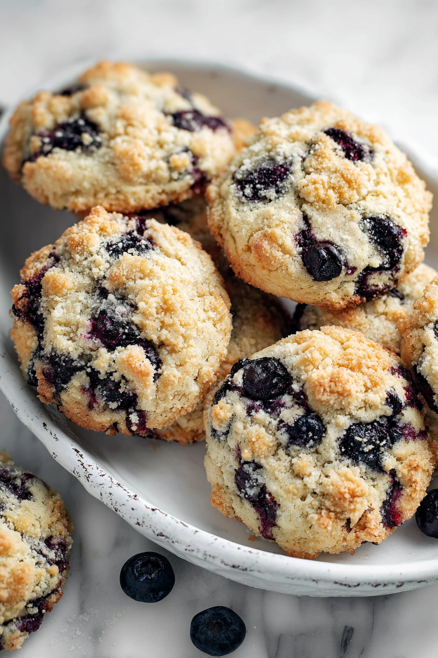 Delish Blueberry Crumble Cookies