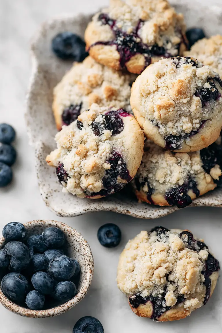 Delish Blueberry Crumble Cookies