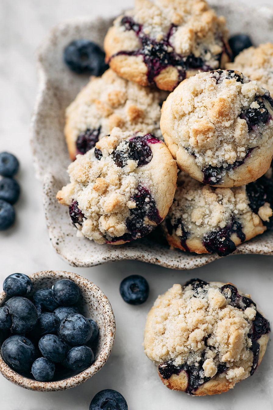 Delish Blueberry Crumble Cookies