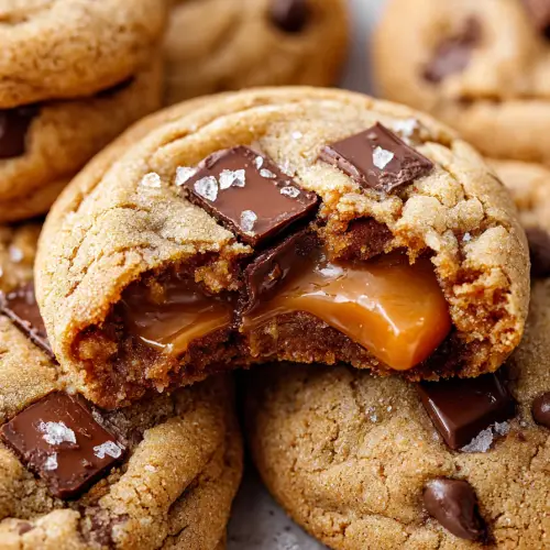 Delish Brown Butter Salted Caramel Cookies