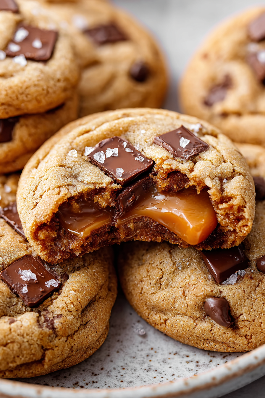 Delish Brown Butter Salted Caramel Cookies