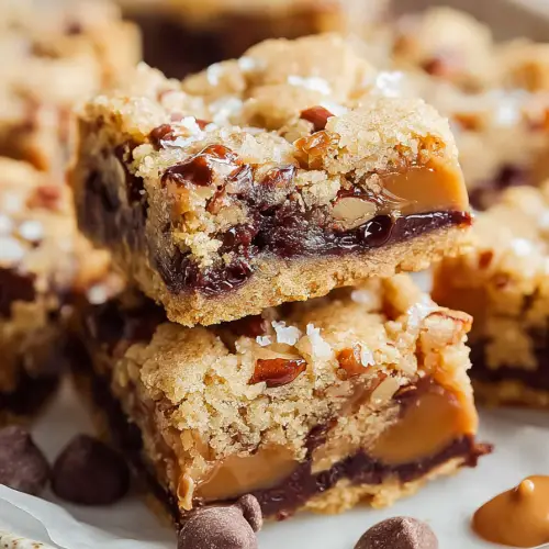 Delish Chewy Turtle Cookie Bars