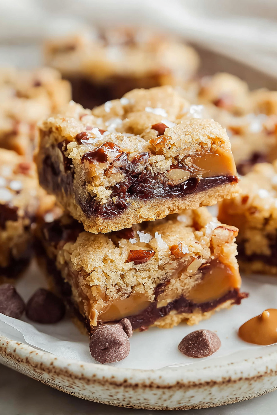 Delish Chewy Turtle Cookie Bars
