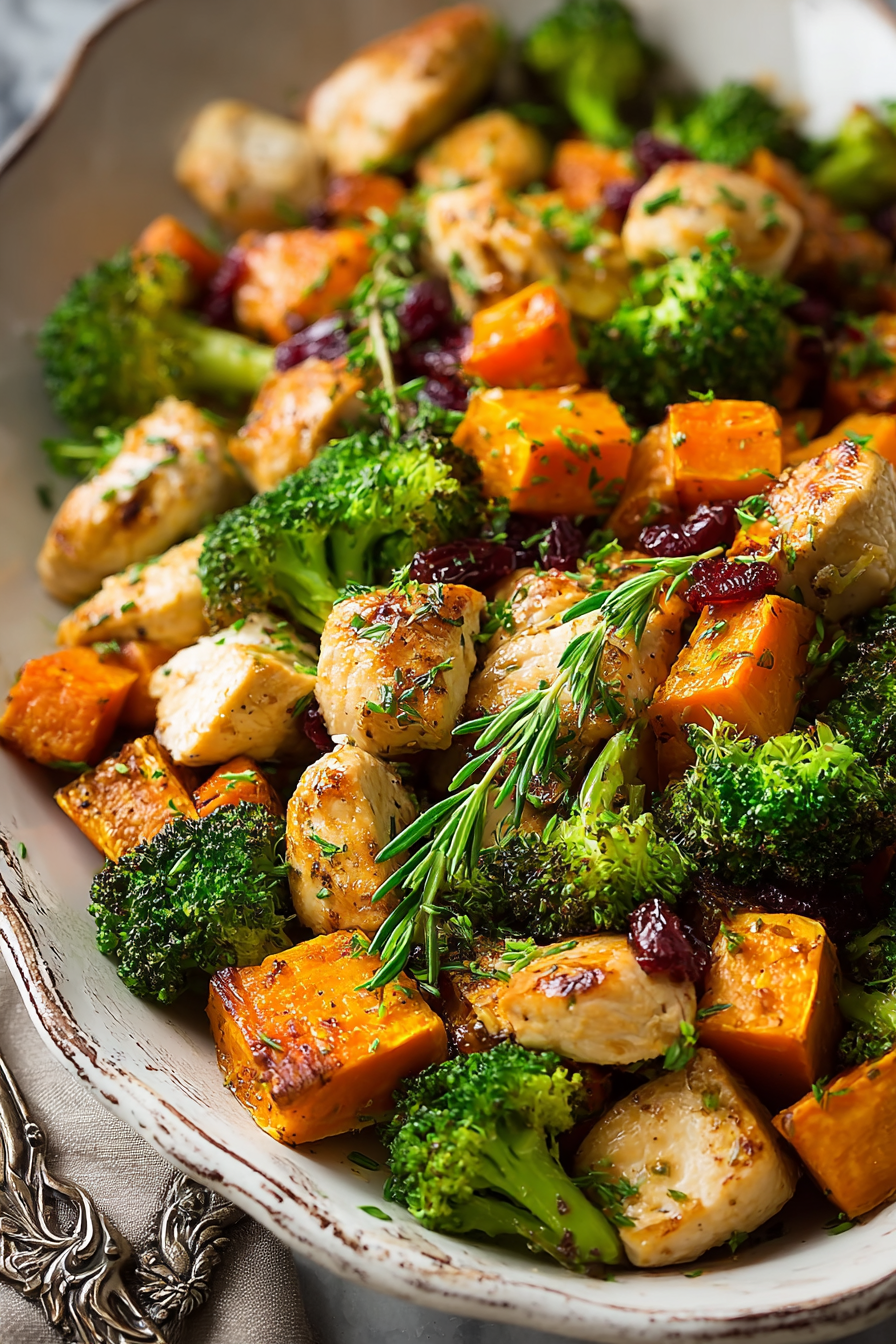 Delish Chicken Broccoli Sweet Potato Sheet Pan Dinner