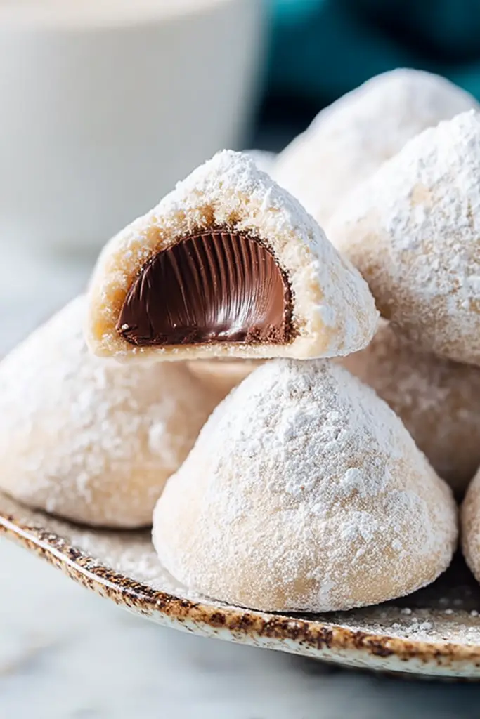 Delish Chocolate Kiss Powder Puff Cookies
