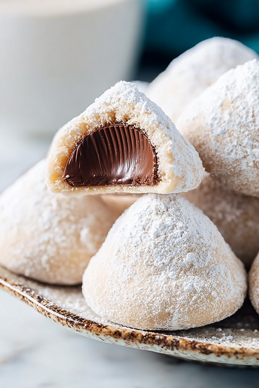 Delish Chocolate Kiss Powder Puff Cookies