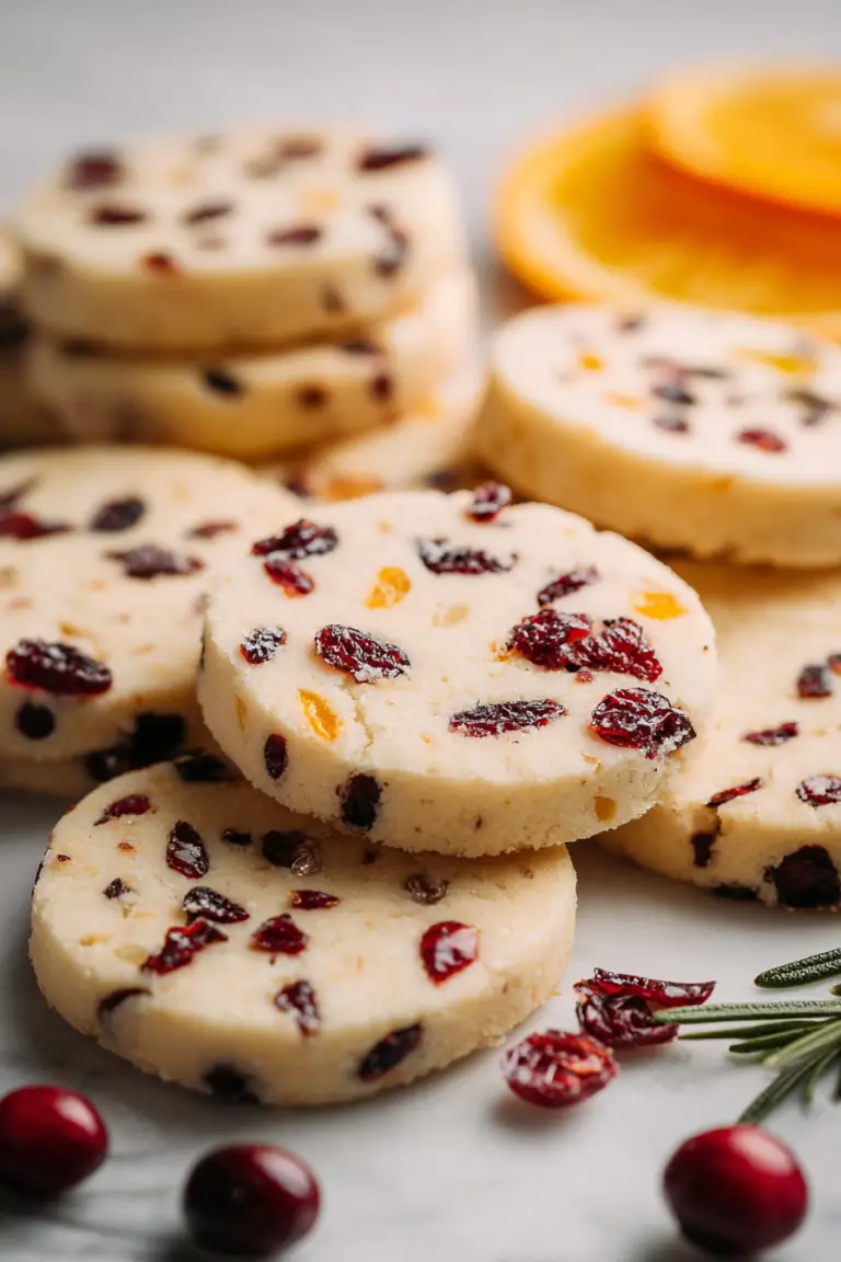 Delish Cranberry Orange Shortbread Cookies
