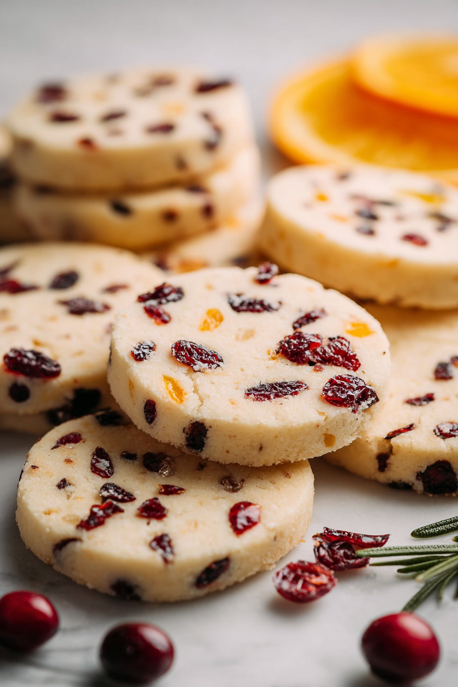 Delish Cranberry Orange Shortbread Cookies