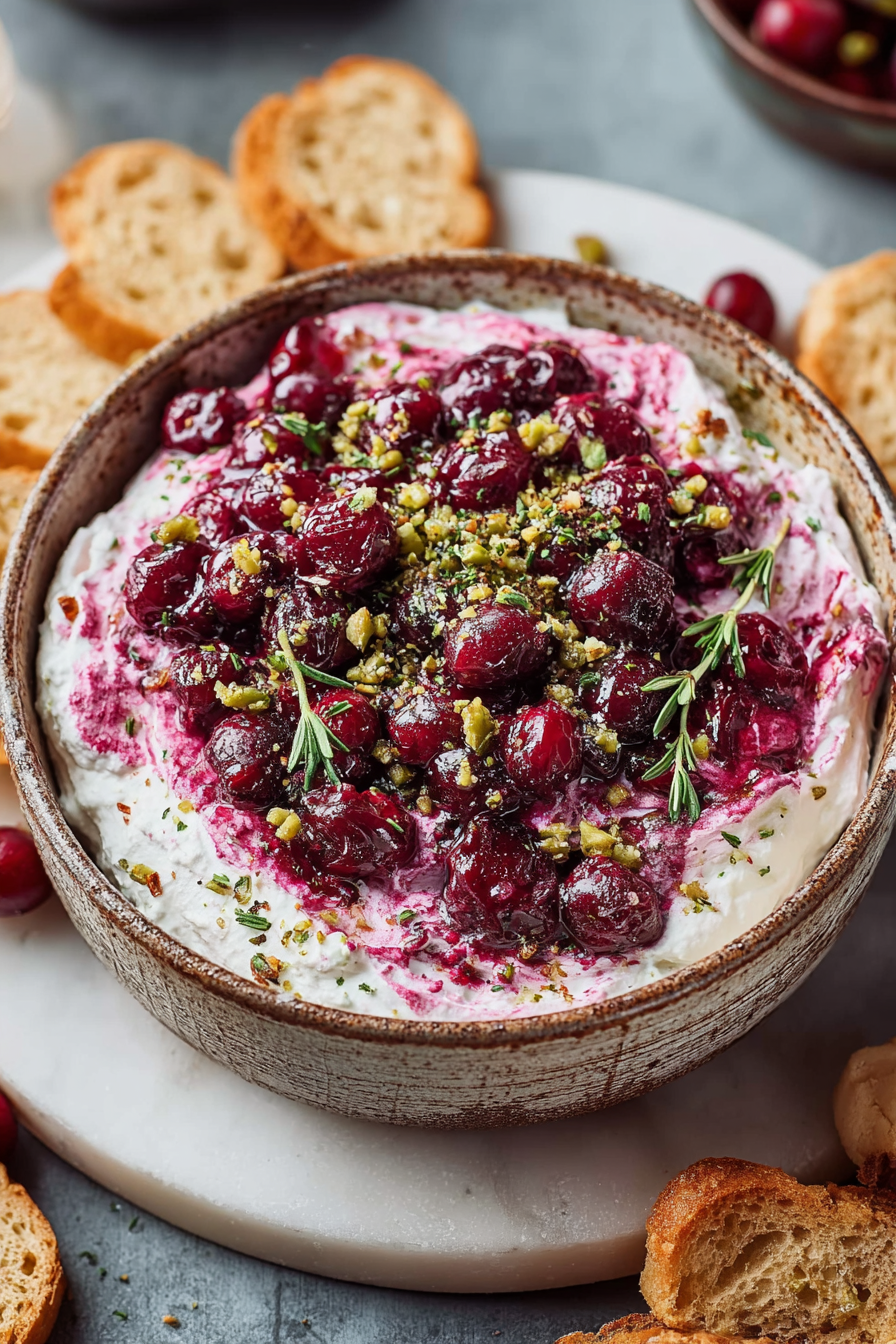 Delish Cranberry Whipped Feta Dip