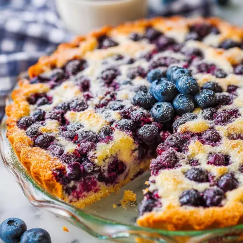 Delish Crustless Blueberry Pie
