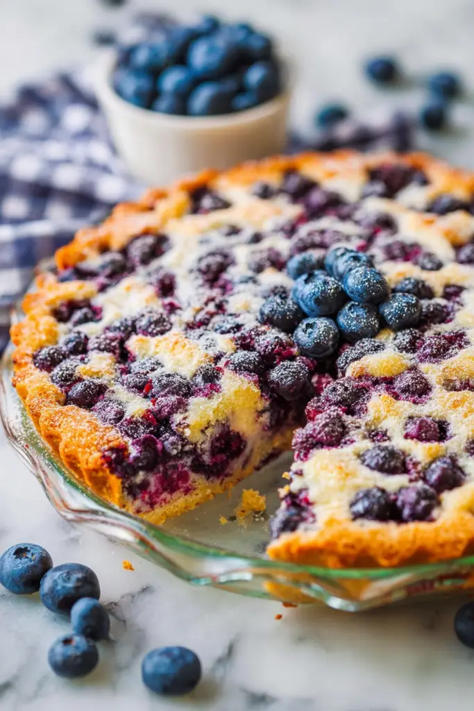 Delish Crustless Blueberry Pie