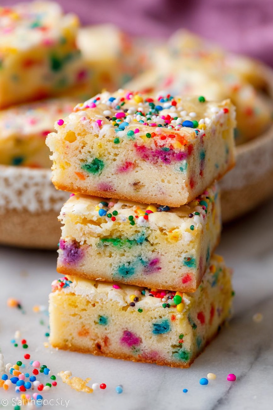 Delish Funfetti Cake Batter Blondies