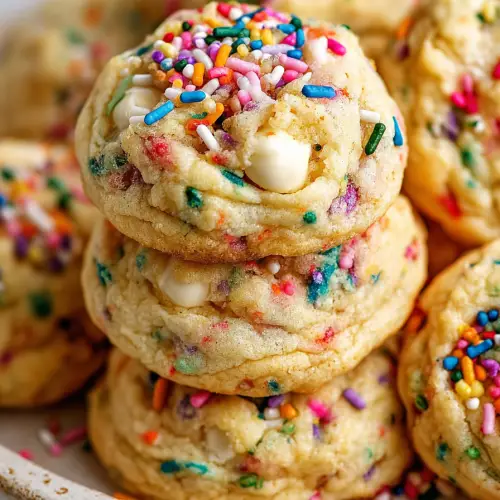 Delish Funfetti Cheesecake Pudding Cookies