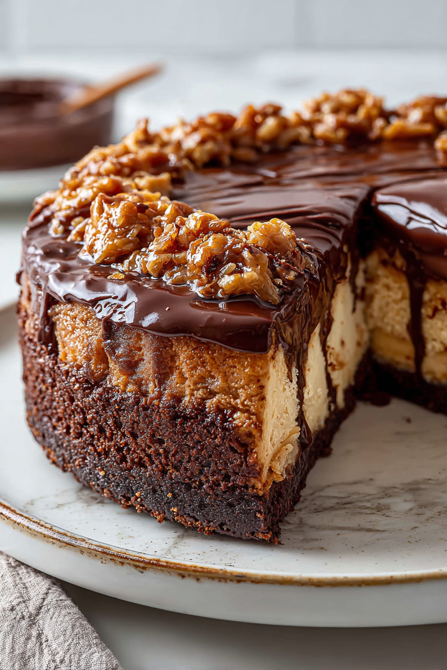 Delish German Chocolate Cheesecake