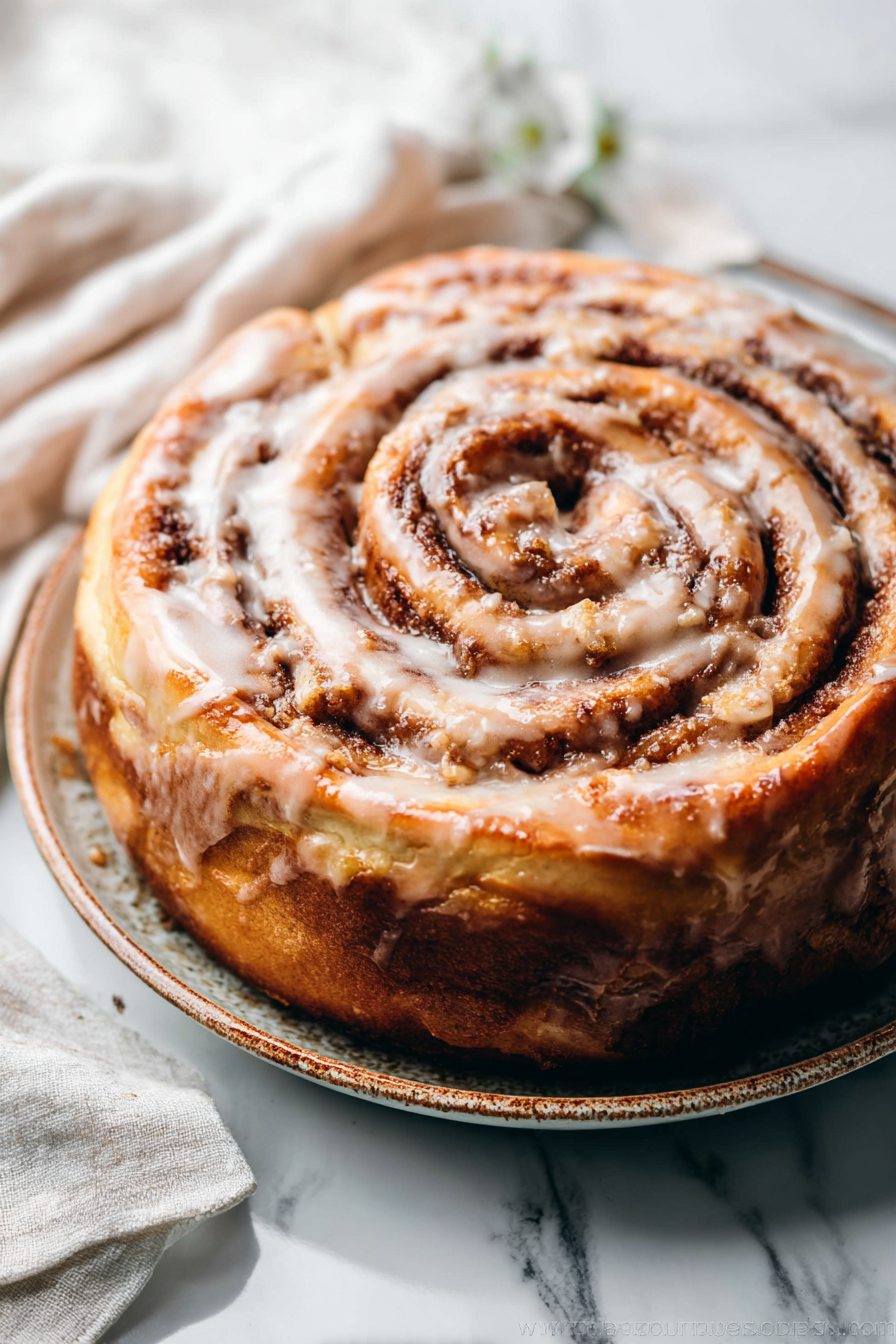 Delish Giant Cinnamon Roll Cake